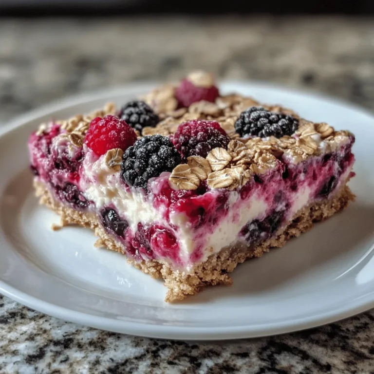 Berry Oatmeal Cheesecake Bars