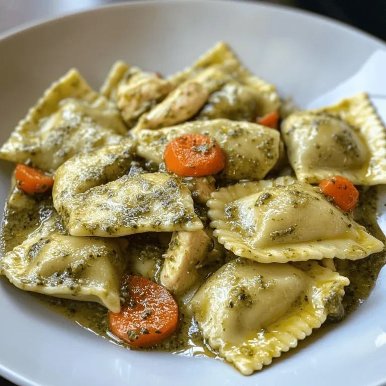 Chicken Ravioli with Pesto and Veggies