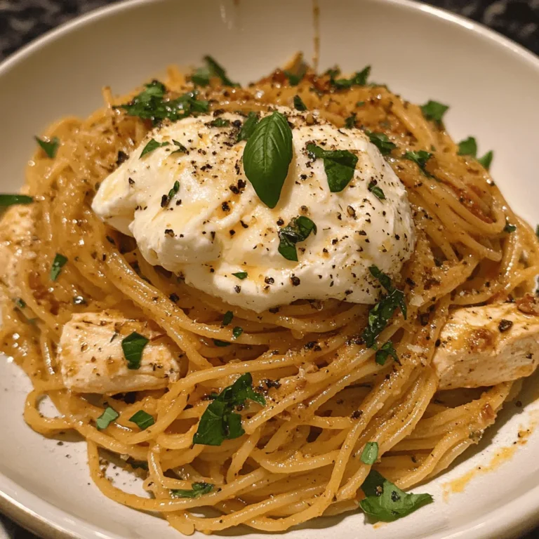 Chicken Spaghetti with Burrata