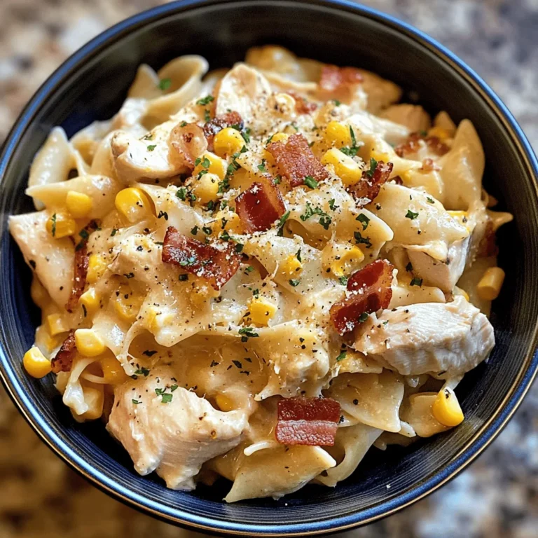 Creamy Chicken and Corn Pasta with Bacon