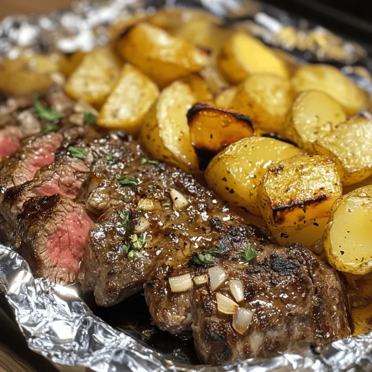 Garlic Steak & Potato Foil Packs