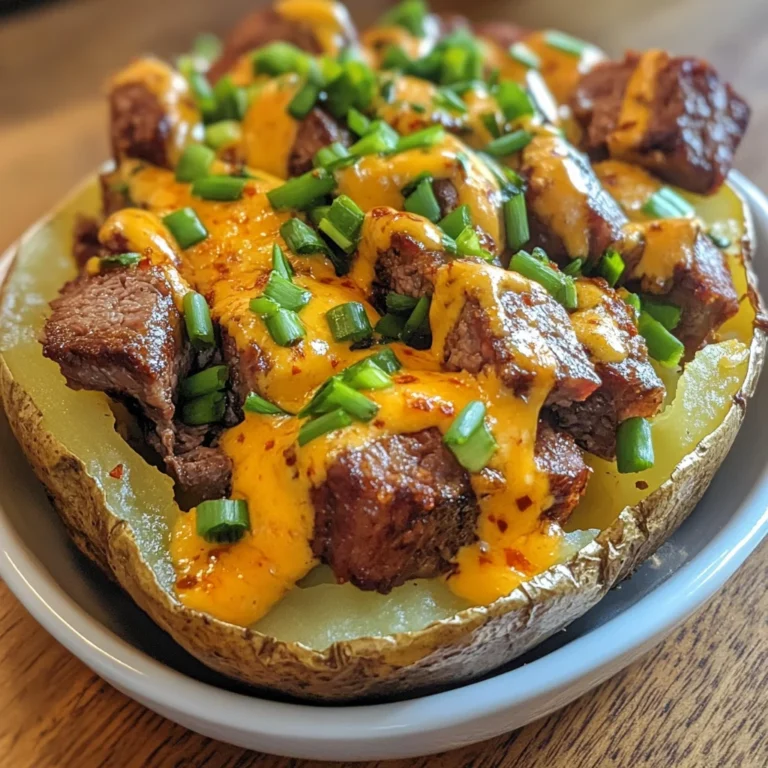 Loaded Baked Potato with Steak Bites