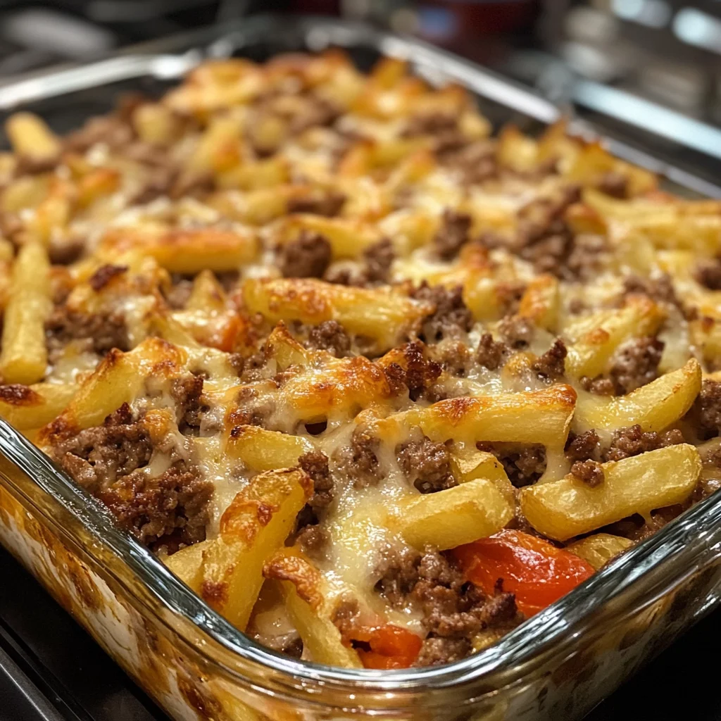 Cheeseburger French Fry Casserole