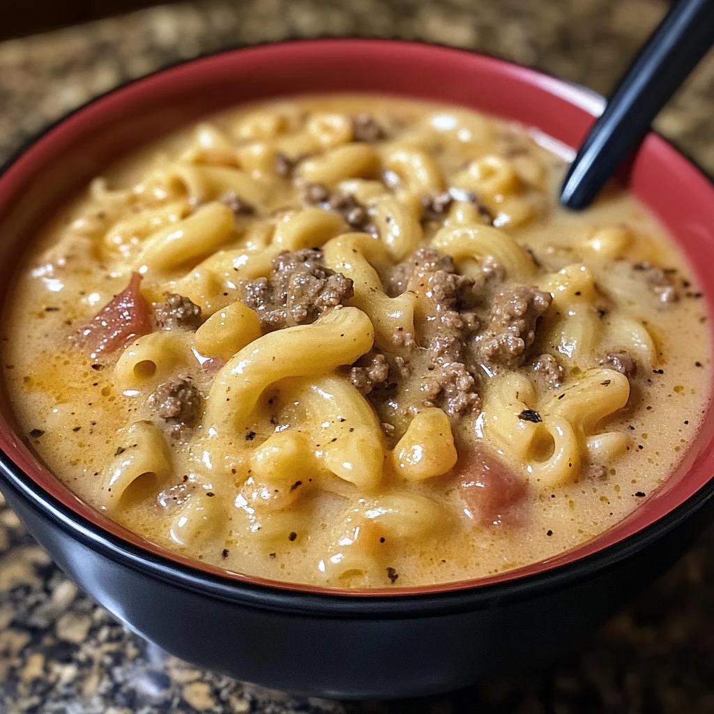 Cheeseburger Macaroni Soup