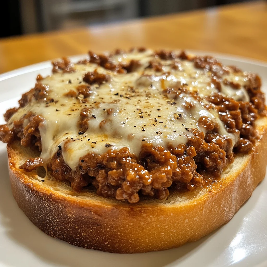 Cheesy Sloppy Joe Garlic Toast