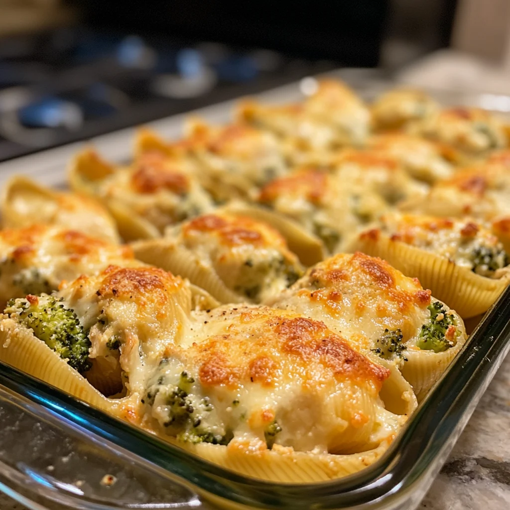 Cheesy Chicken & Broccoli Stuffed Shells