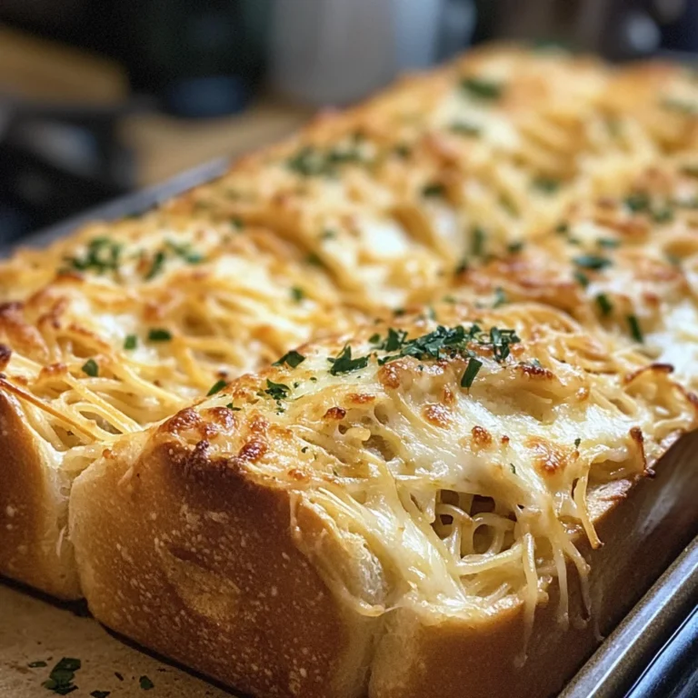 Spaghetti Stuffed Garlic Bread