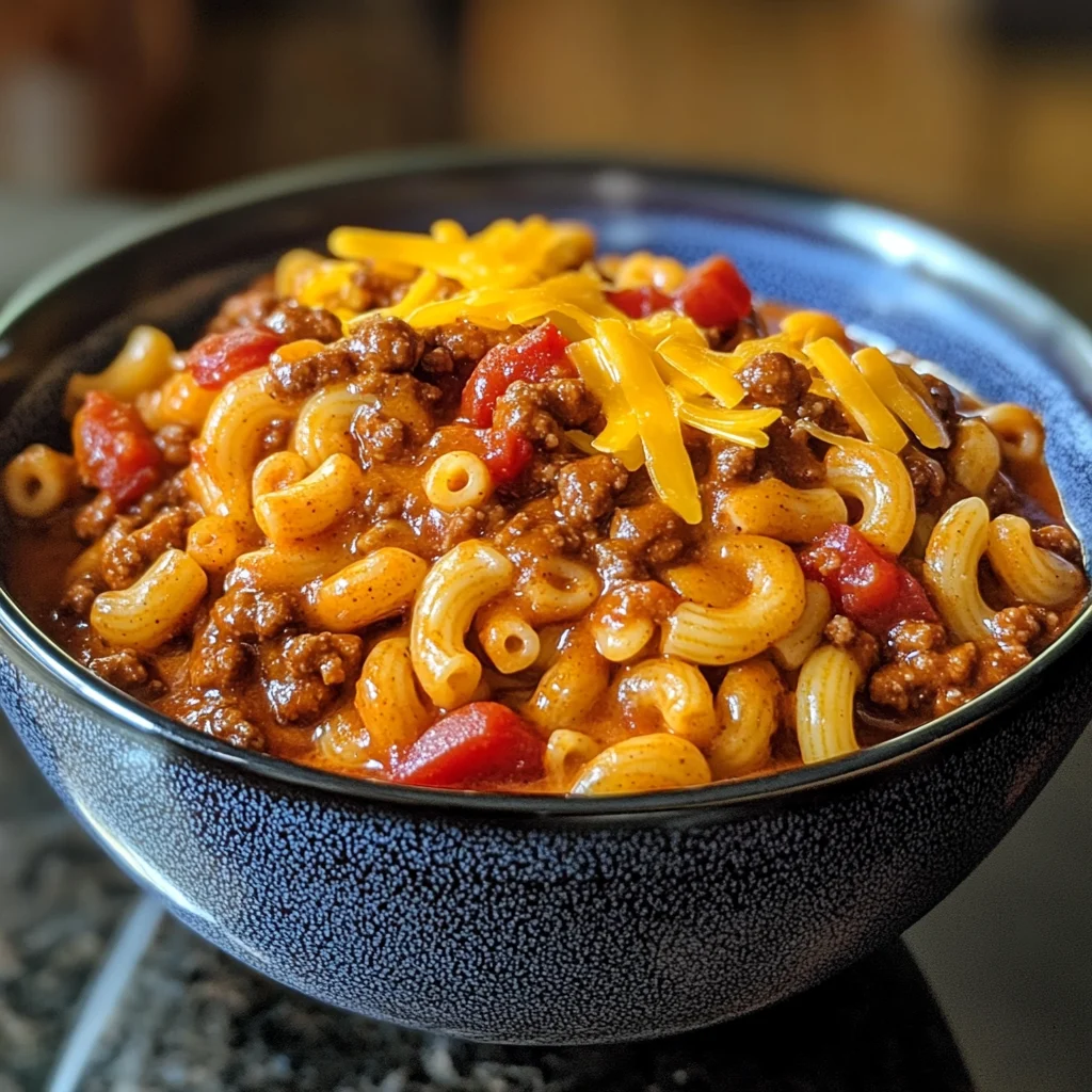 Crock Pot Cheddar Chili Mac