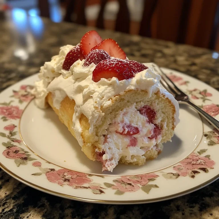 Homemade Strawberry Shortcake Cheesecake Roll
