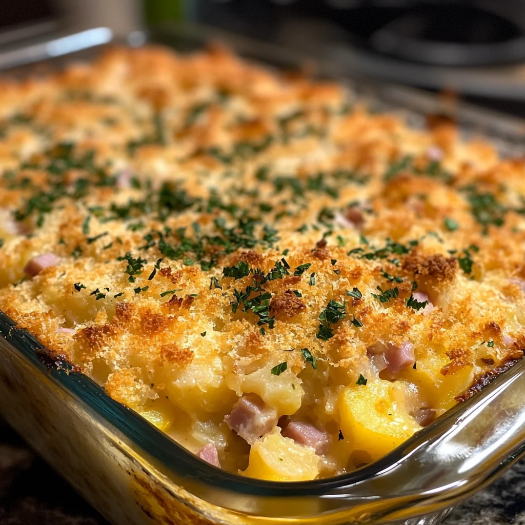Cheesy Ham Potato Casserole