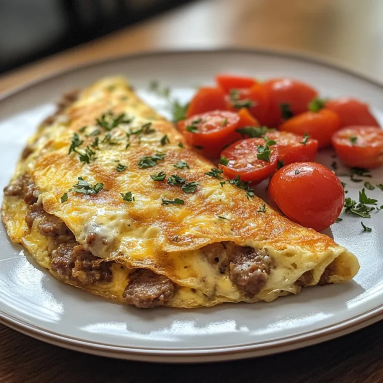 Sausage Tomato Cheese Omelet