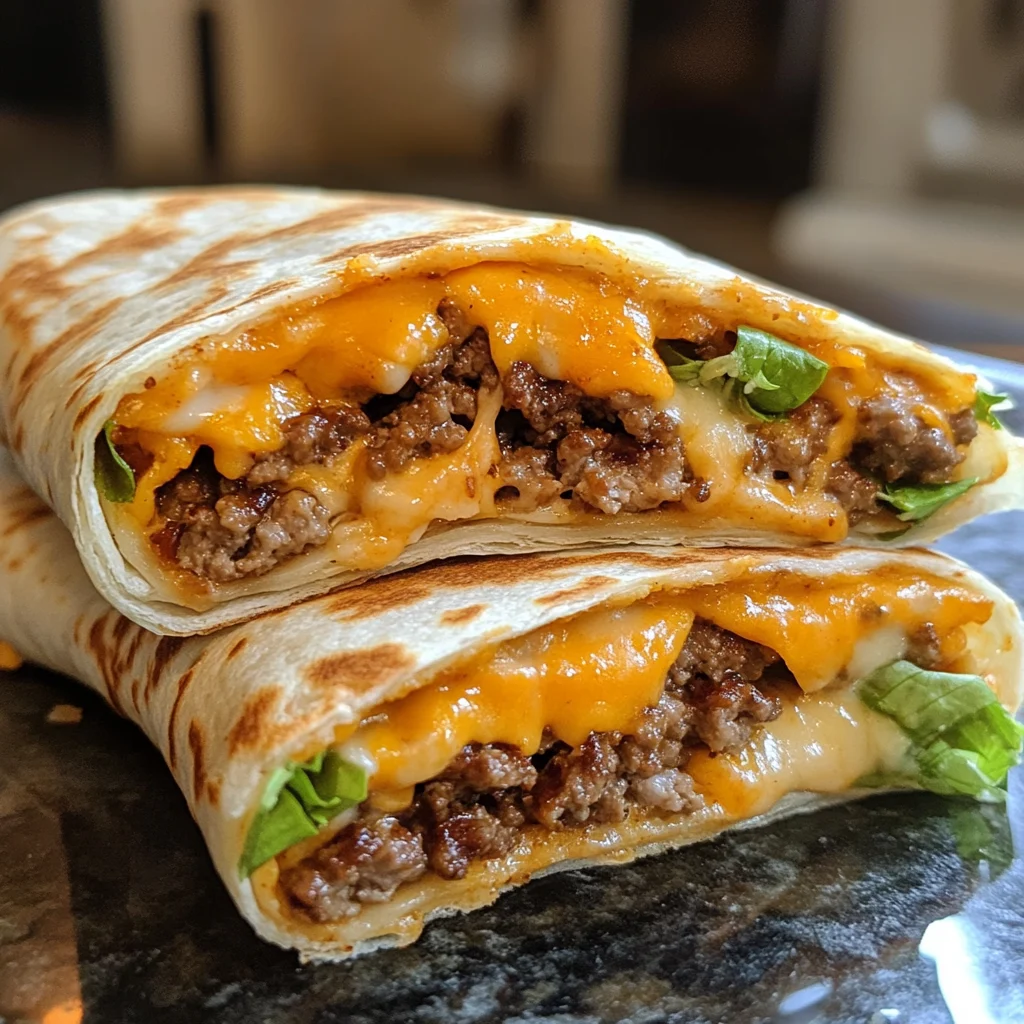 Easy Air Fryer Cheeseburger Wraps