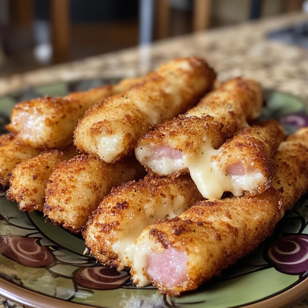 Ham and Mozzarella Cheese Sticks