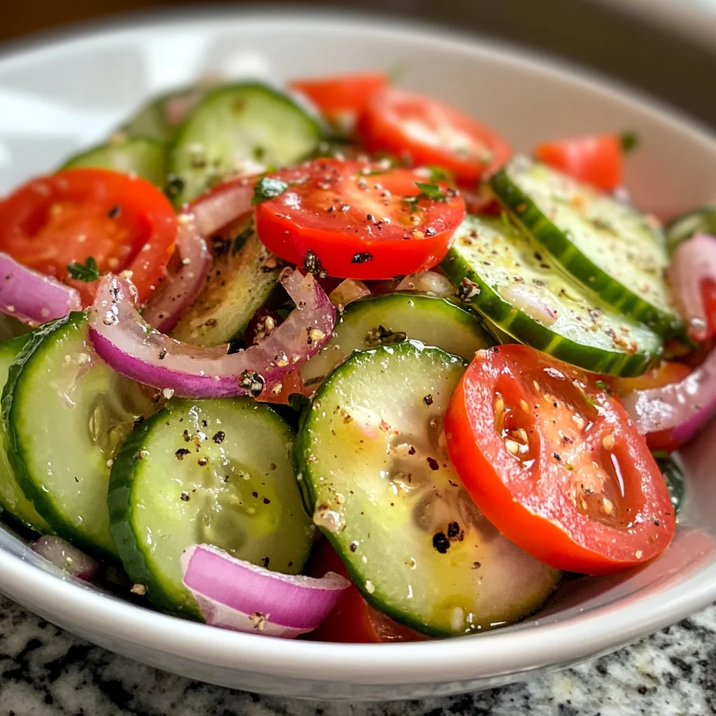 Marinated Cucumber, Tomato & Onion Salad