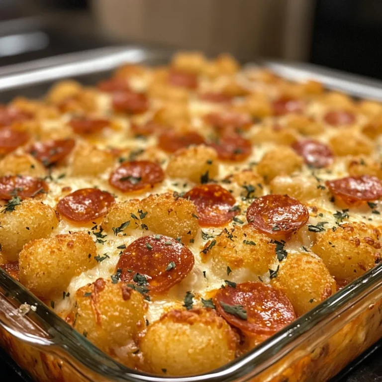 Pepperoni Pizza Tater Tot Casserole