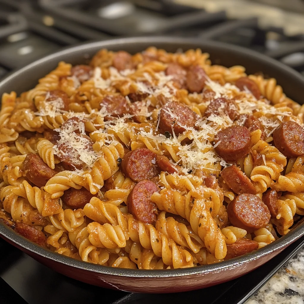 One Pot Smoked Sausage Pasta!
