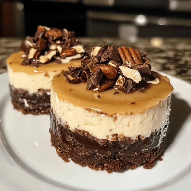 No Bake Turtle Cheesecakes