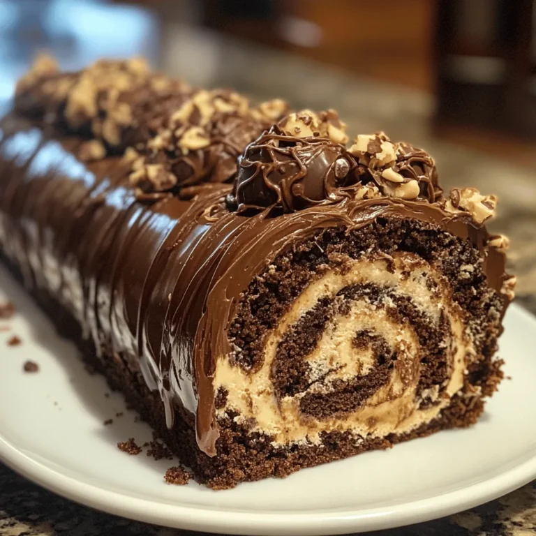 Peanut Butter Cup Chocolate Roll Cake