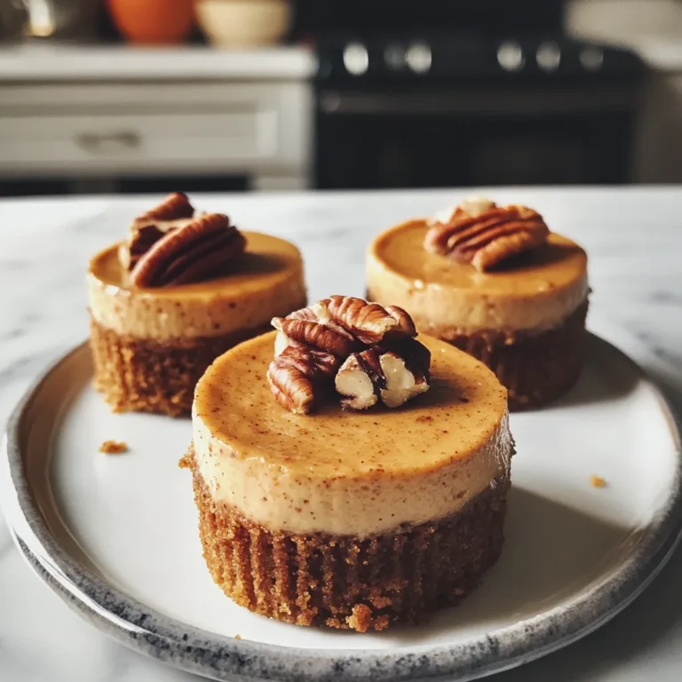 Pumpkin Pecan Mini Cheesecakes