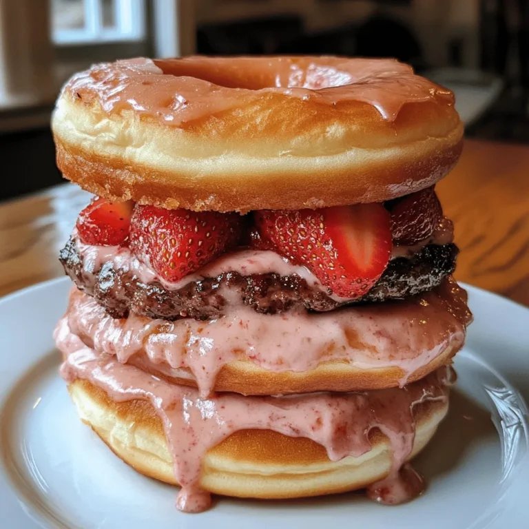 Strawberry Cheesecake Doughnut Burger