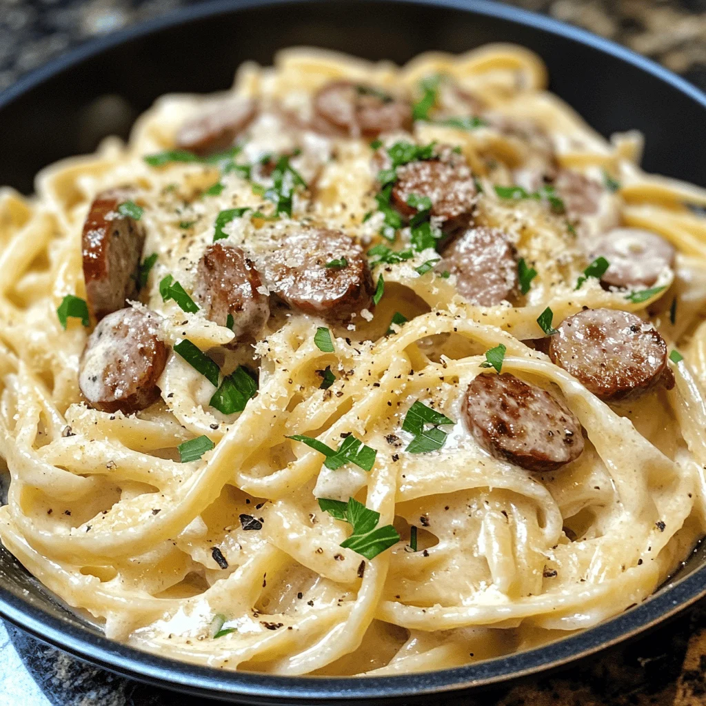 Smoked Sausage Alfredo Pasta