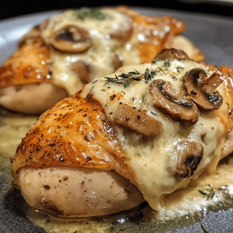 Cheesy Garlic Butter Mushroom Stuffed Chicken
