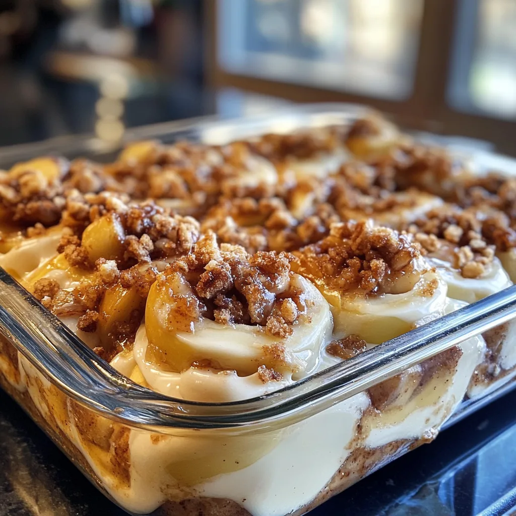 Apple Crisp Cinnamon Roll Casserole