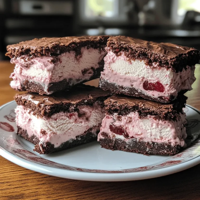 Cherry Brownie Ice Cream Sandwiches