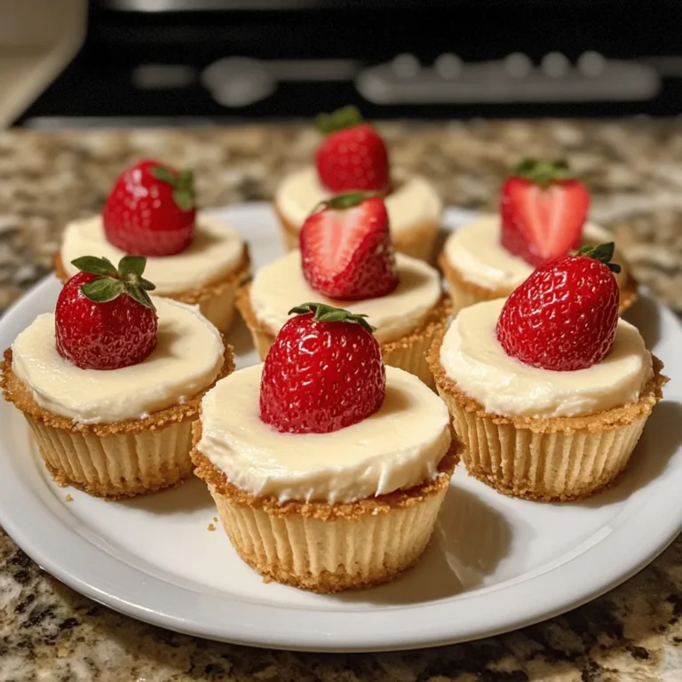 Super Easy Mini Cheesecakes with Vanilla Wafer Crust