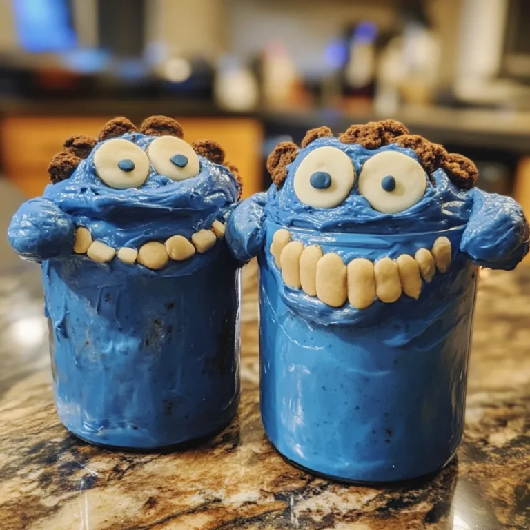 Cookie Monster Cake Jars