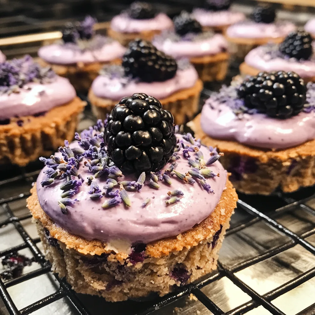 Luscious Blackberry Lavender Cheesecakes