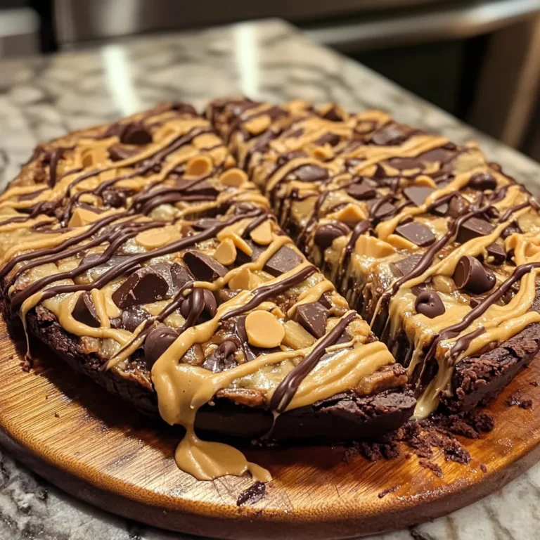 Chocolate Peanut Butter Brownie Pizza