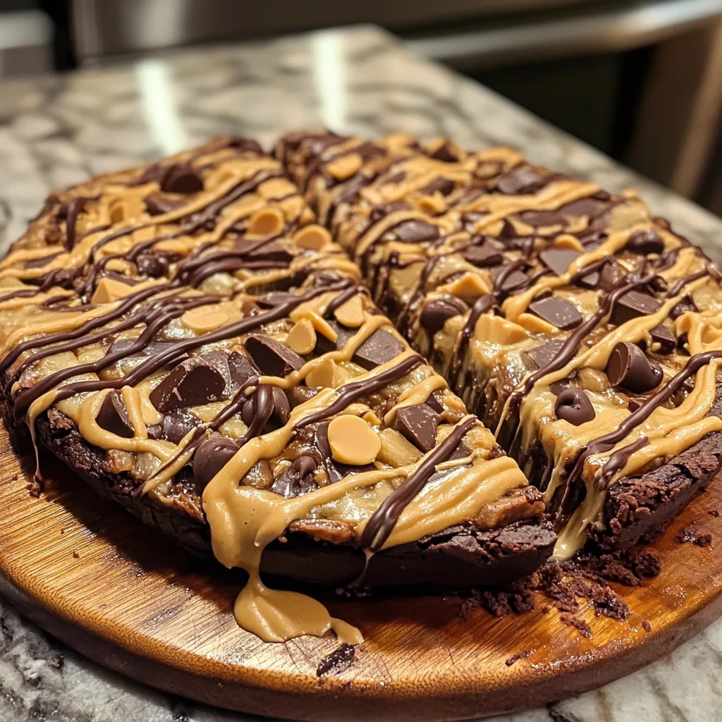 Chocolate Peanut Butter Brownie Pizza