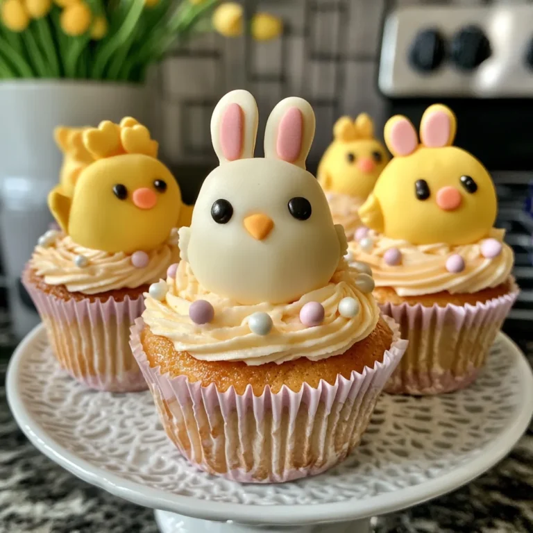 Easter Bunny and Chick Cupcakes