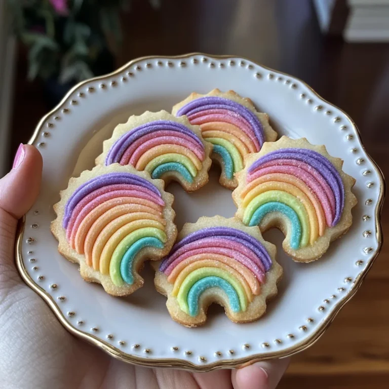 Piped Rainbow Shortbread Cookies