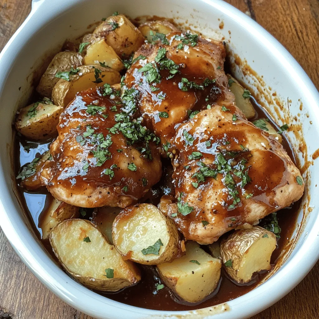Honey BBQ Chicken + Garlic Parmesan Potatoes