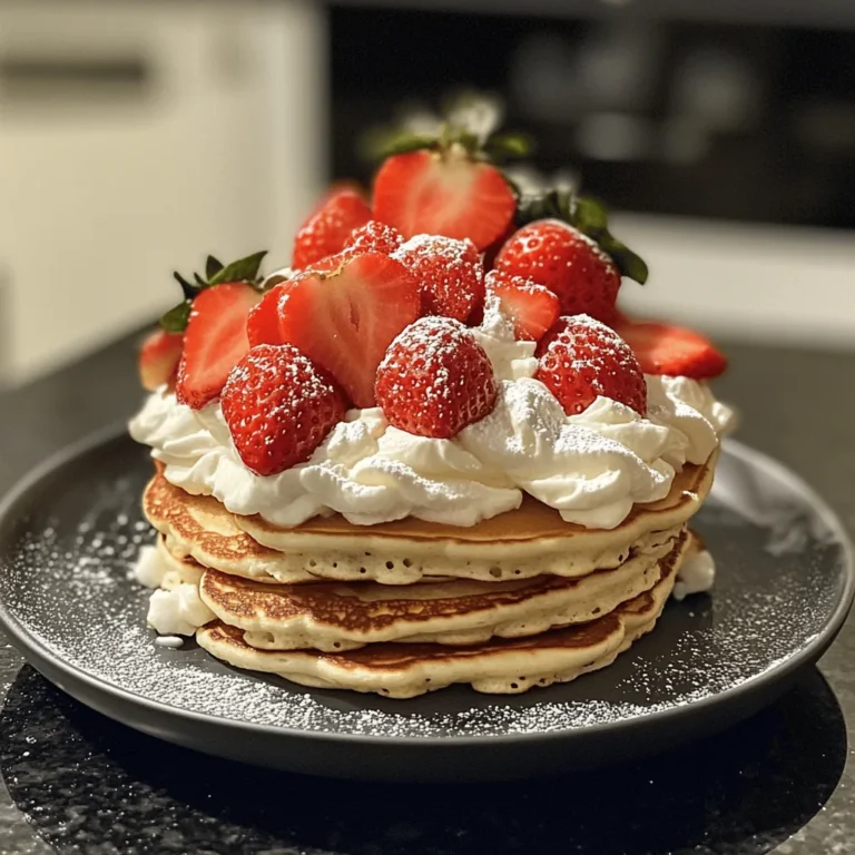 Strawberries and Cream Protein Pancakes
