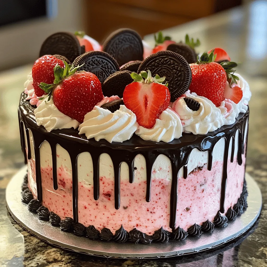 Strawberry Oreo Cake