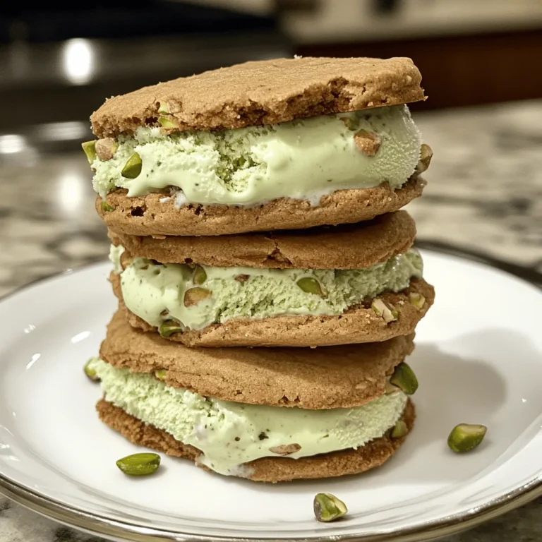 Pistachio Cookie Ice Cream Sandwiches