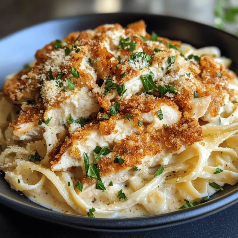 Crispy Chicken Fettuccine Alfredo