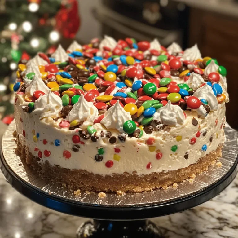 M&M Christmas Cookie Dough Cheesecake