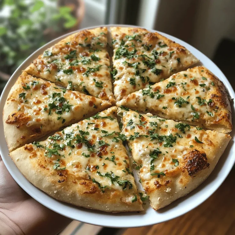 High Protein Cheesy Garlic Pizza