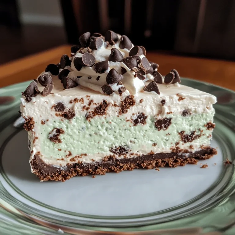 No Bake Mint Chocolate Chip Cheesecake