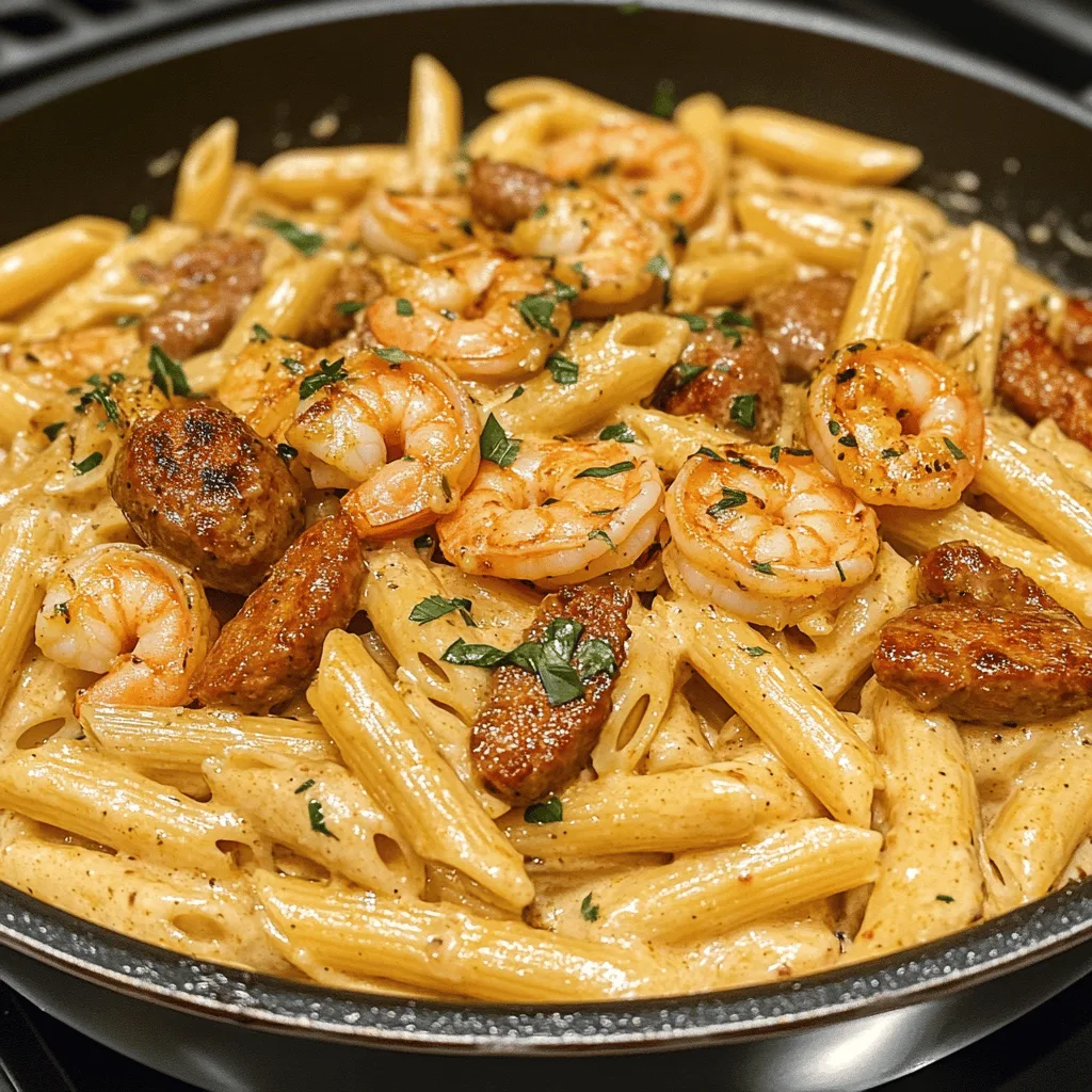 Creamy Cajun Shrimp Pasta with Sausage
