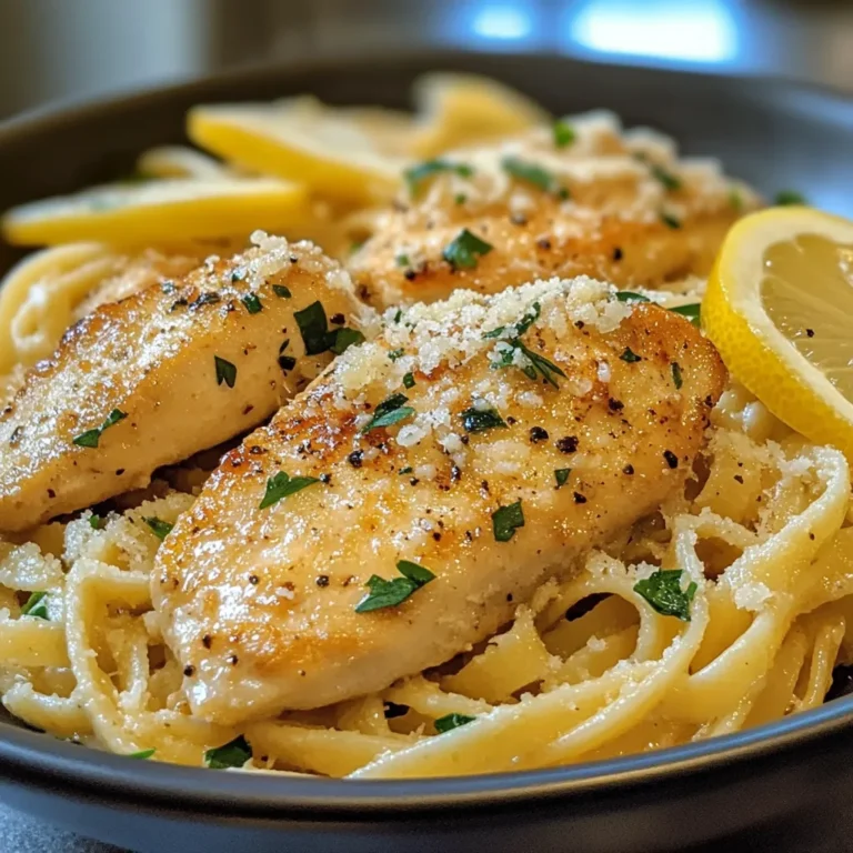 Lemon Chicken with Parmesan Linguine