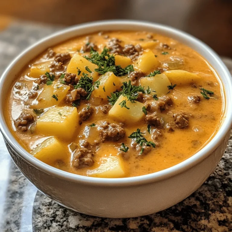 Cheesy Hamburger Potato Soup
