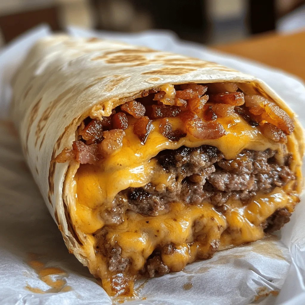 Huge Bacon Cheeseburger Burrito