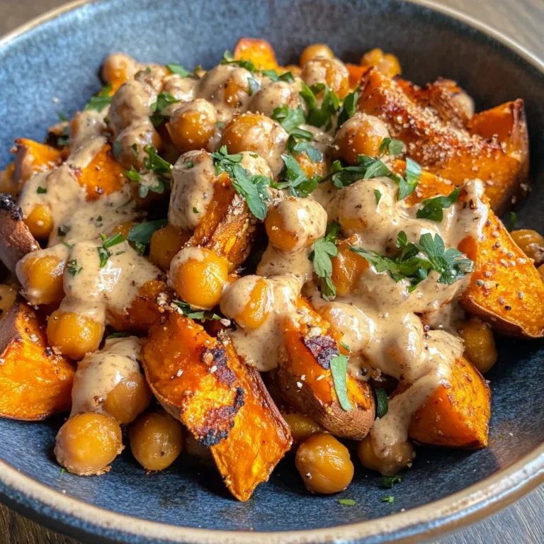 Sweet Potatoes with Tahini Butter Chickpeas