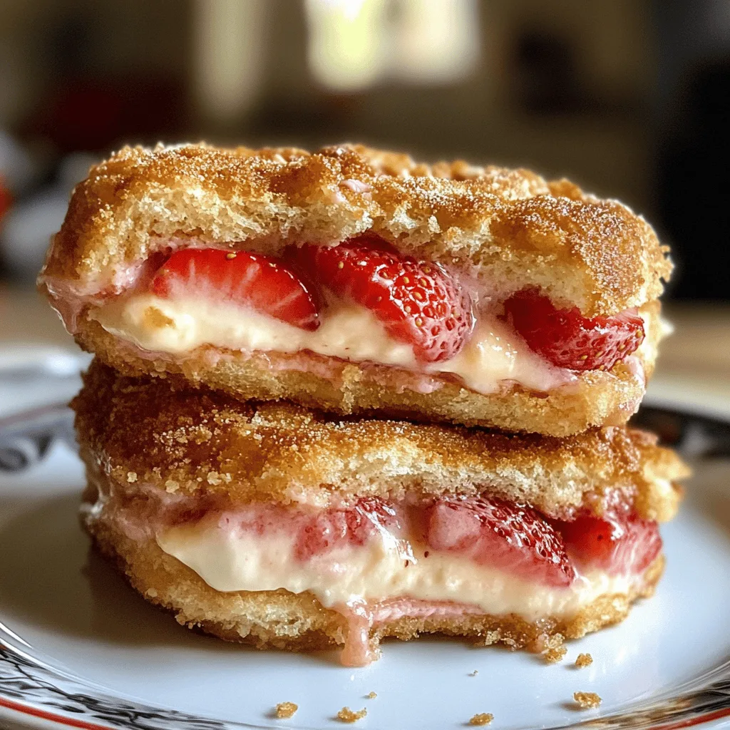 Fried Strawberry Cheesecake Sandwiches