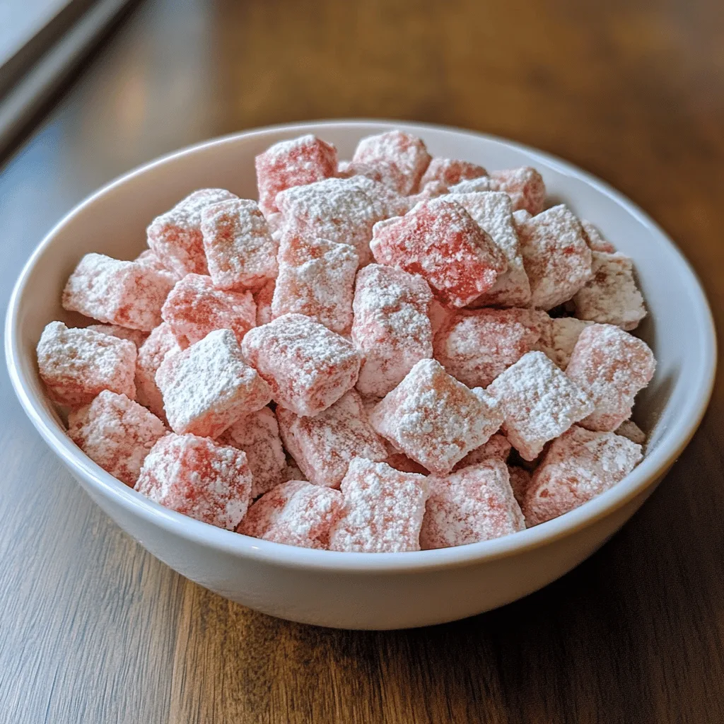 Easy Strawberry Shortcake Puppy Chow